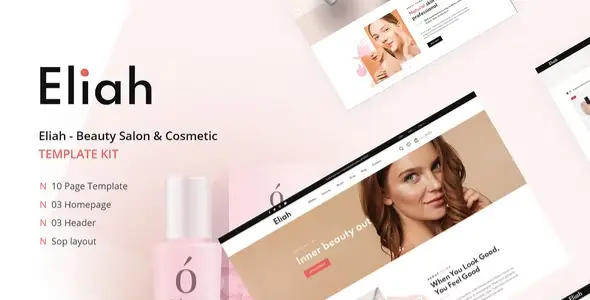 Eliah – Beauty Salon & Cosmetic Elementor Template Kit