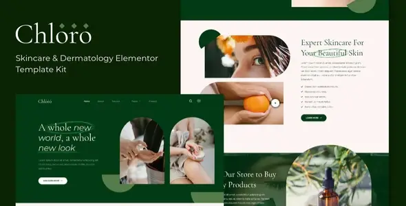 Chloro – Skincare & Dermatology Elementor Template Kit